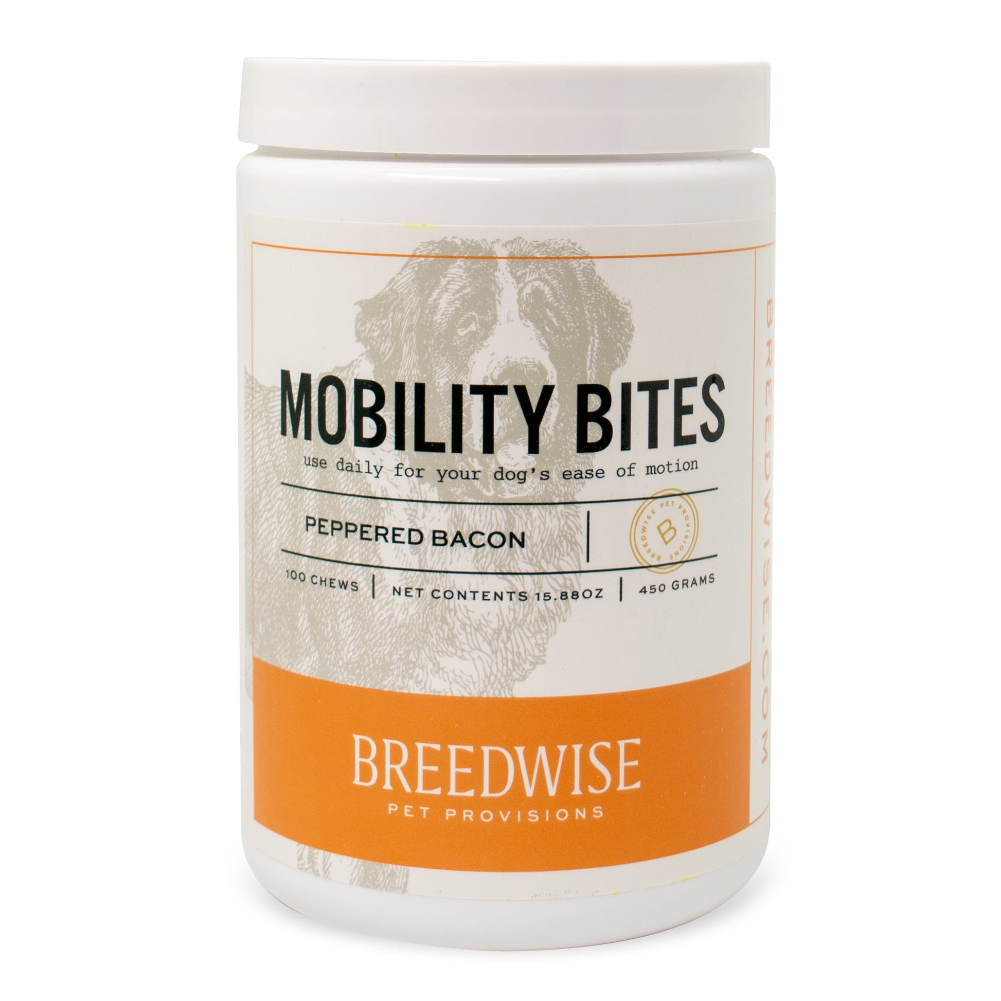 Mobility Bites 100-count jar Dog Treat Breedwise Pet Provisions