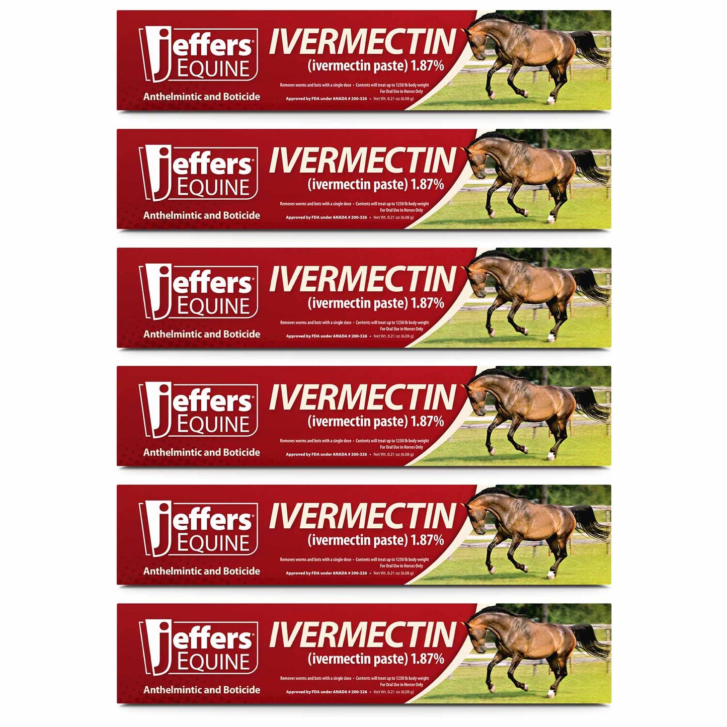 Jeffers Ivermectin Horse Dewormer Gel, Apple Flavored 6 Pack Apple Animal Health & Wellness > Medicine Jeffers