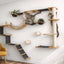 The Juggernaut - Indoor Cat Playground for Wall Natural Bamboo Charcoal Gray Canvas Planter Shelves Leaf Shelf Cat Condo Catastrophic Creations