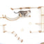The Juggernaut - Indoor Cat Playground for Wall Natural Bamboo Natural Canvas No Planters Leaf Shelf Cat Condo Catastrophic Creations