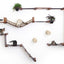The Juggernaut - Indoor Cat Playground for Wall English Chestnut Bamboo Charcoal Gray Canvas Planter Shelves Leaf Shelf Cat Condo Catastrophic Creations