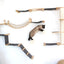 The Juggernaut - Indoor Cat Playground for Wall Natural Bamboo Charcoal Gray Canvas No Planters Leaf Shelf Cat Condo Catastrophic Creations