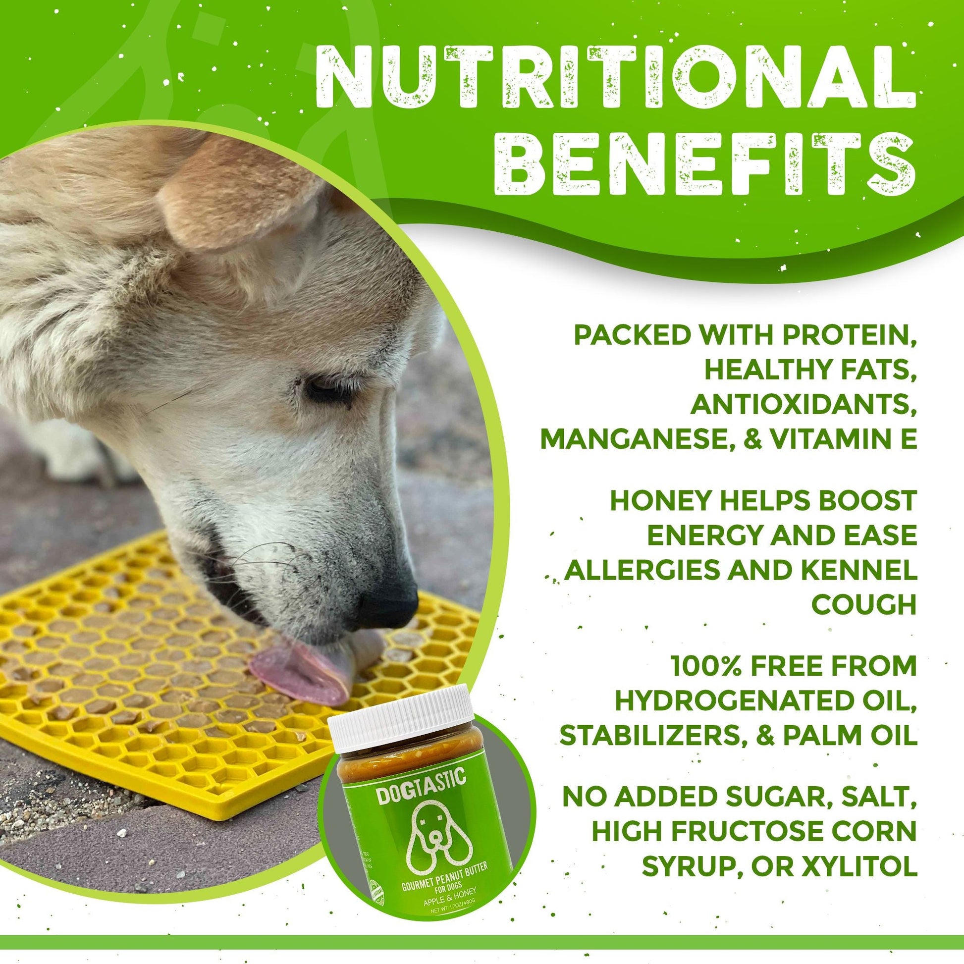 Dogtastic Peanut Butter for Dogs with Flax Seed - Xylitol-Free | USA Made - 50% off TREATS SodaPup/True Dogs, LLC