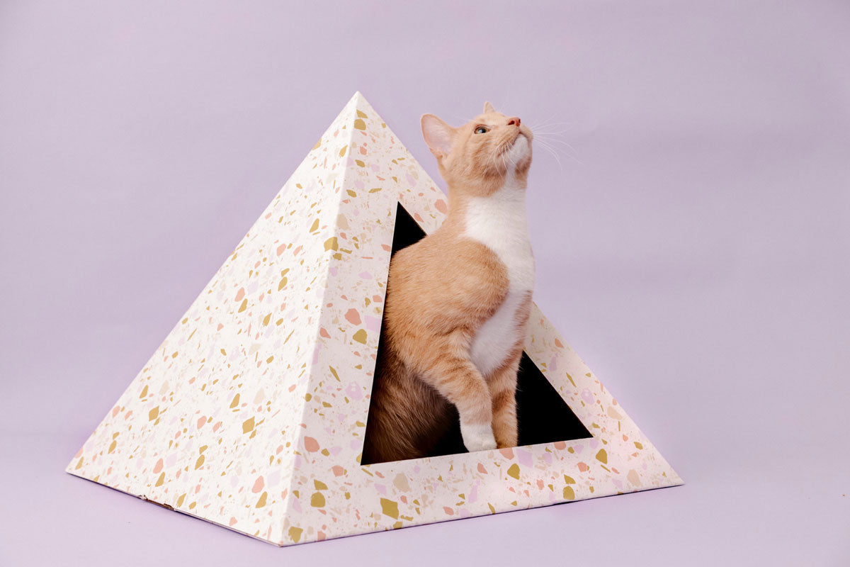 'Terrazzo' Cardboard Cat Pyramid KittyKardboard