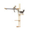 The Crow's Nest - A Wall Cat Scratcher with Hammock Natural Bamboo Charcoal Gray Canvas 3-Tier 32" Cat Condo Catastrophic Creations