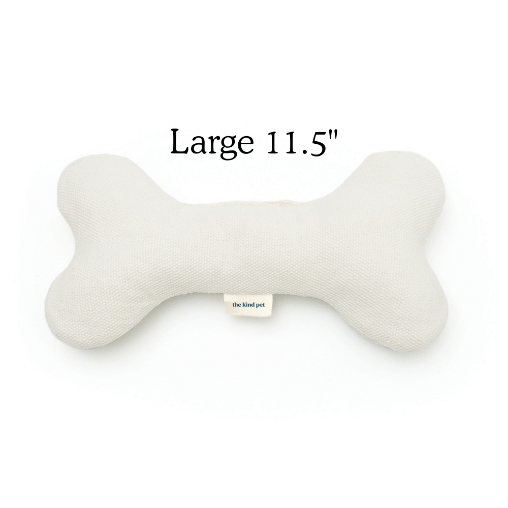 Boba & Vespa Plush Hemp Dog Toy Bone for Gentle Chewers Large (11.5") Dog Bones The Kind Pet