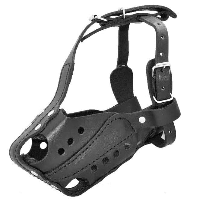 Viper Bravo Leather Agitation Muzzle with Quick Release Buckle Muzzles Dogline