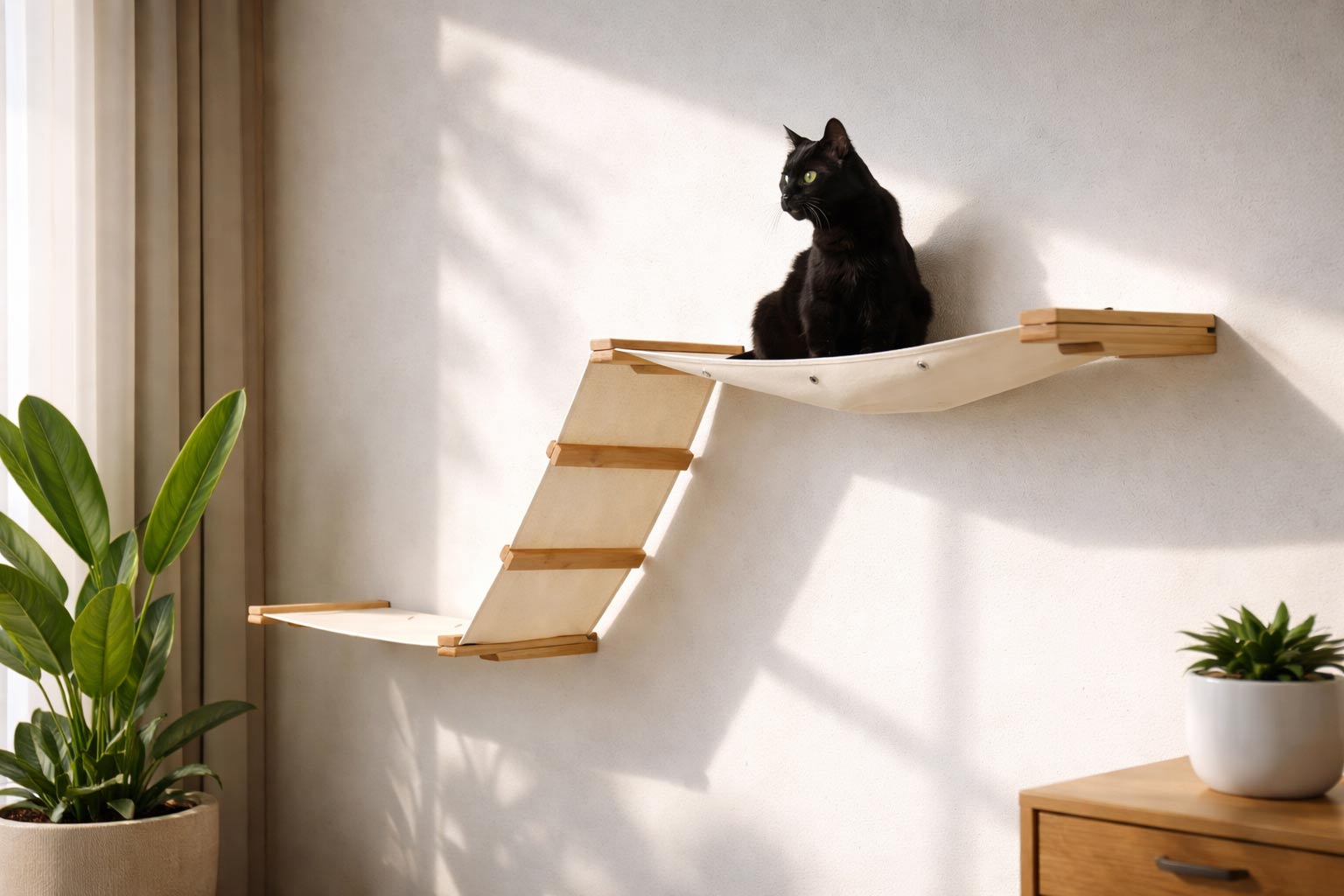 The Raceway - Wall Mounted Cat Hammock Cat Hammock Catastrophic Creations