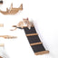 The Lift- Cat Hammock Bed Natural Bamboo Charcoal Gray Canvas Cat Hammock Catastrophic Creations