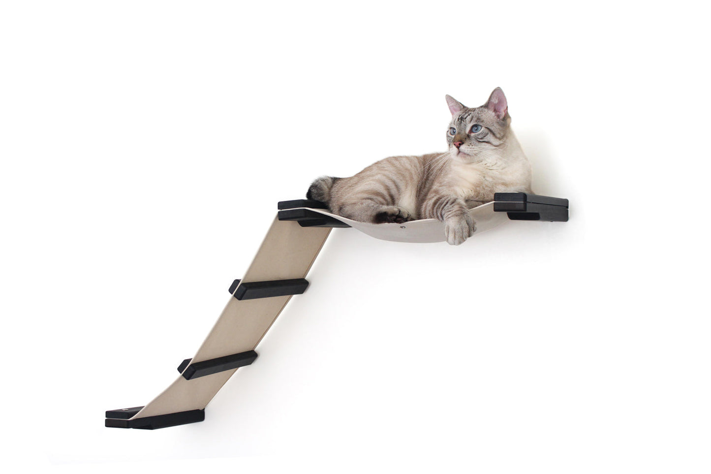 The Lift- Cat Hammock Bed Onyx Bamboo Natural Canvas Cat Hammock Catastrophic Creations
