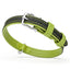 Soft Leather Dual-Color Flat Dog Collar Lime Green 5 8" Dog Collars Dogline