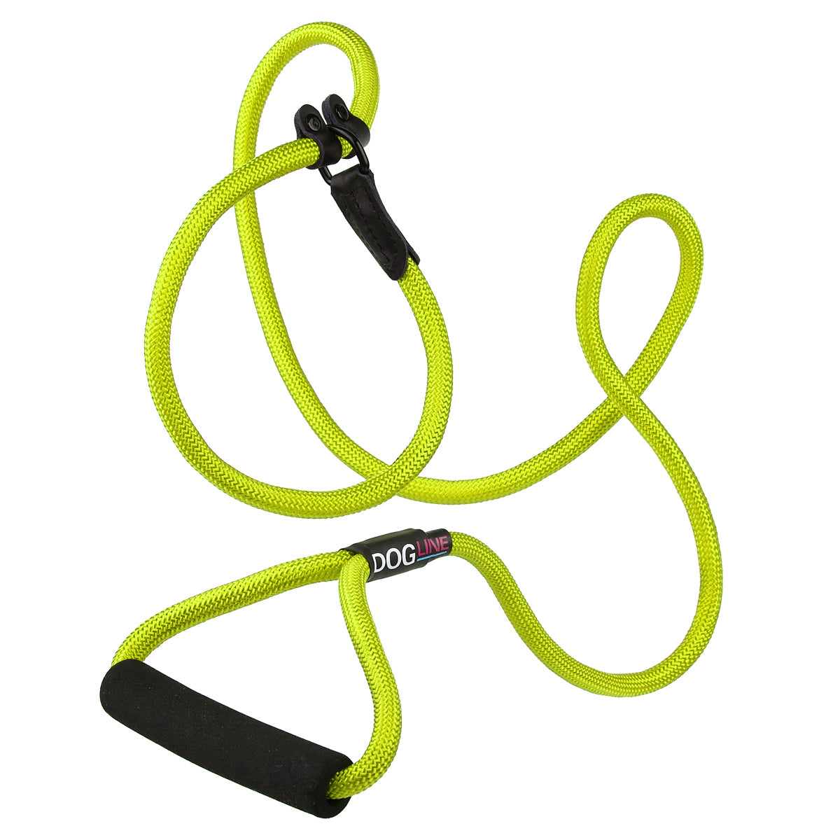 Round Nylon Slip Lead Lime Green 1 2" 6' Dog Leashes Dogline
