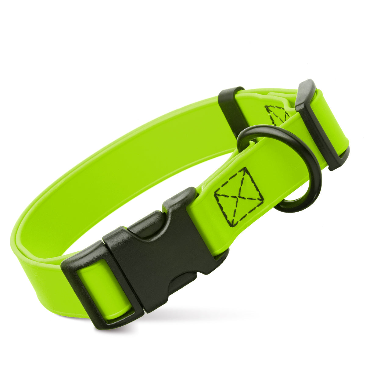 Dogline Biothane Waterproof Dog Collar with Quick Release Buckle Tropical Green Dog Collars Dogline