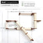 The Crossroads - Cat Wall Scratcher - Tree with Ramp English Chestnut Bamboo Natural Canvas 24" Cat Condo Catastrophic Creations