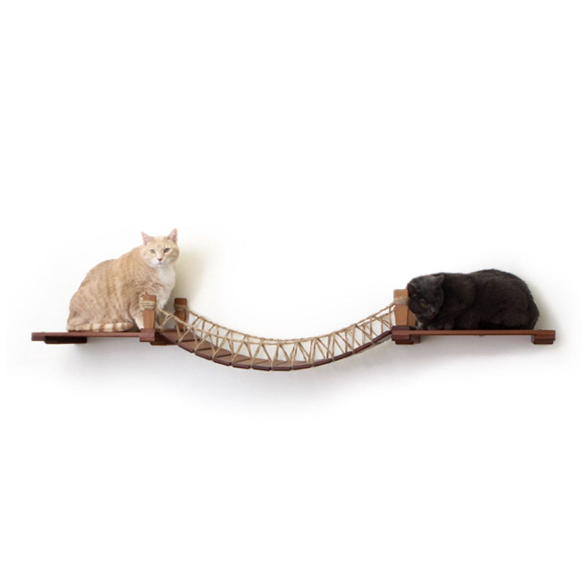 Cat Wall Bridge and Shelf Set English Chestnut Bamboo 34" Cat Bridge Catastrophic Creations