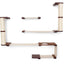The Roman - A Wall Mounted Cat Scratcher Tree English Chestnut Bamboo Natural Canvas None Cat Condo Catastrophic Creations