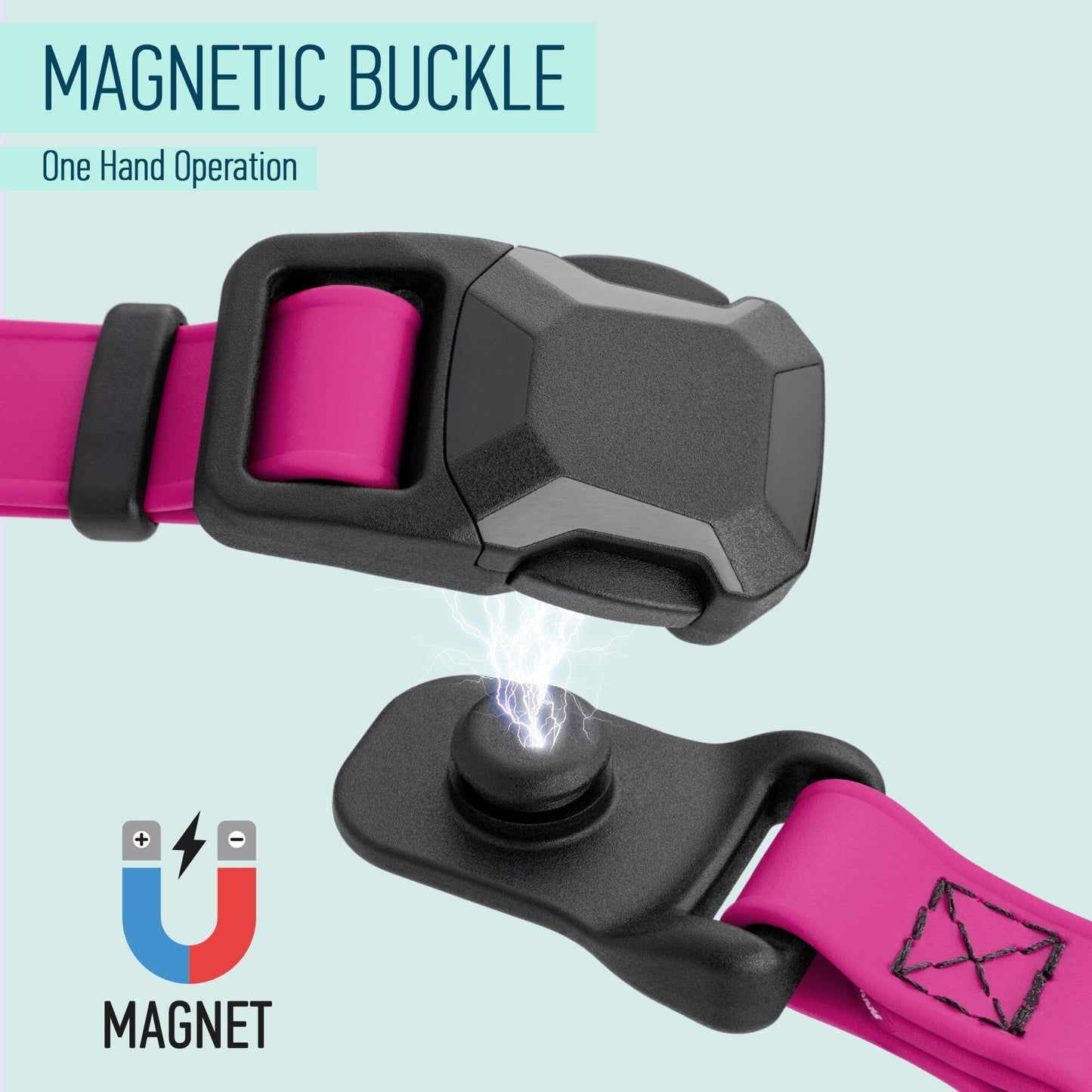 Biothane Waterproof Dog Collar with Magnetic Quick Release Buckle Dog Collars Dogline