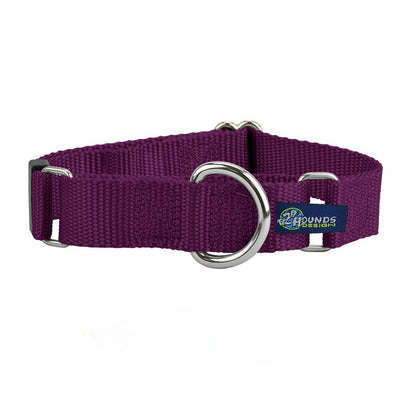 5/8″ and 1″ Burgundy Nylon Martingale Dog Collar 2 Hounds Design