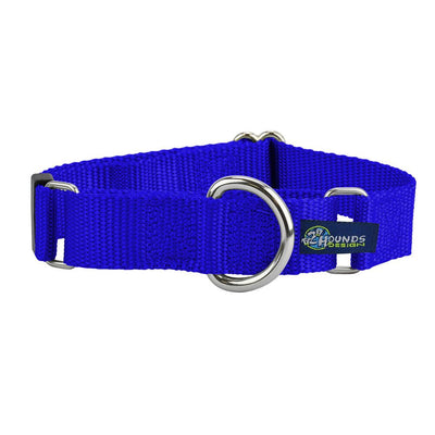 5/8″ and 1″ Royal Blue Nylon Martingale Dog Collar 2 Hounds Design