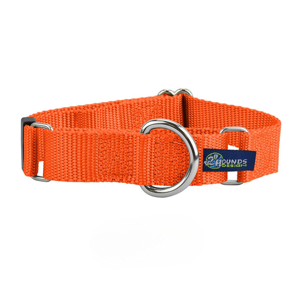 1″ Rust Nylon Martingale Dog Collar 2 Hounds Design