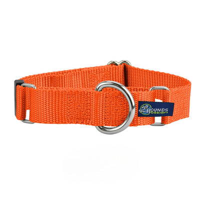 1″ Rust Nylon Martingale Dog Collar 2 Hounds Design