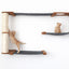 Cat Maze Wall - 3 Tier Cat Tree English Chestnut Bamboo Charcoal Gray Canvas Pole Cat Condo Catastrophic Creations