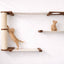 Cat Maze Wall - 3 Tier Cat Tree English Chestnut Bamboo Natural Canvas Pole Cat Condo Catastrophic Creations