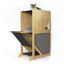 The Overlook - Sturdy - Bamboo Cat Tree Natural Bamboo Charcoal Gray Canvas No Cat Condo Catastrophic Creations