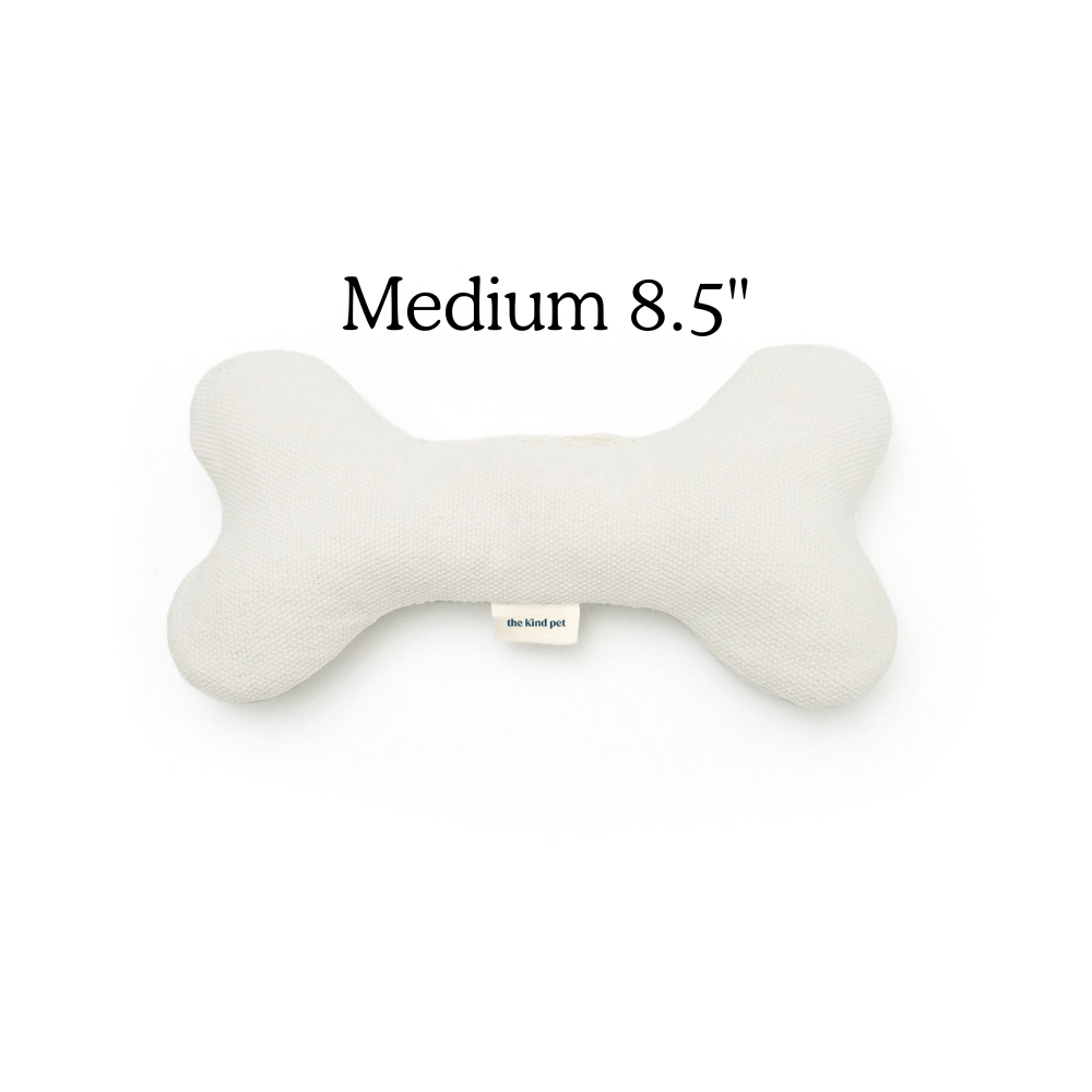 Boba & Vespa Plush Hemp Dog Toy Bone for Gentle Chewers Medium (8.5") Dog Bones The Kind Pet