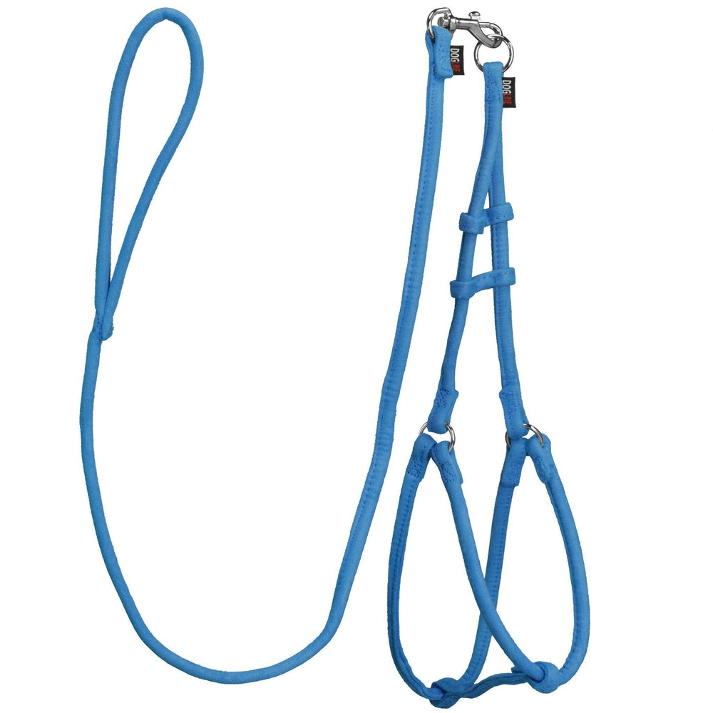 Comfort Microfiber Round Step-In Dog Harness + Dog Lead Blue 1 Dog Harnesses Dogline