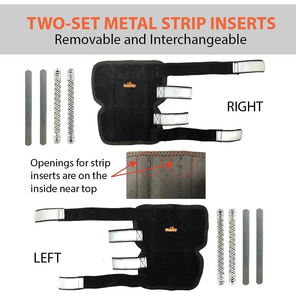 NeoAlly 3-in-1 Long Rear Leg Hock Brace - Rigid and Spring Inserts | Safety Reflective Straps [Long Version] (Pair) Neoallypets