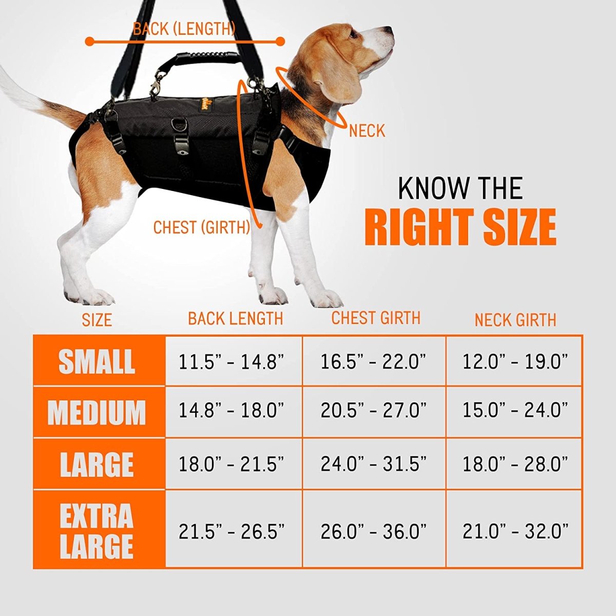 NeoAlly 5-in-1 Sturdy Dog Lift Harness Full Body Support Neoallypets