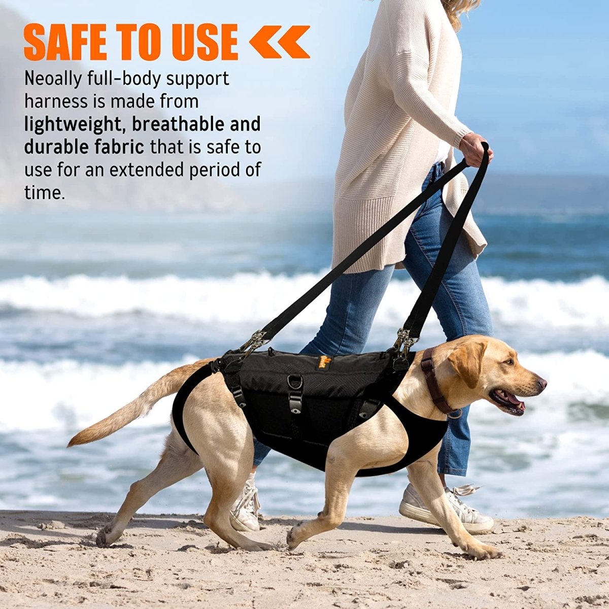 NeoAlly 5-in-1 Sturdy Dog Lift Harness Full Body Support Neoallypets