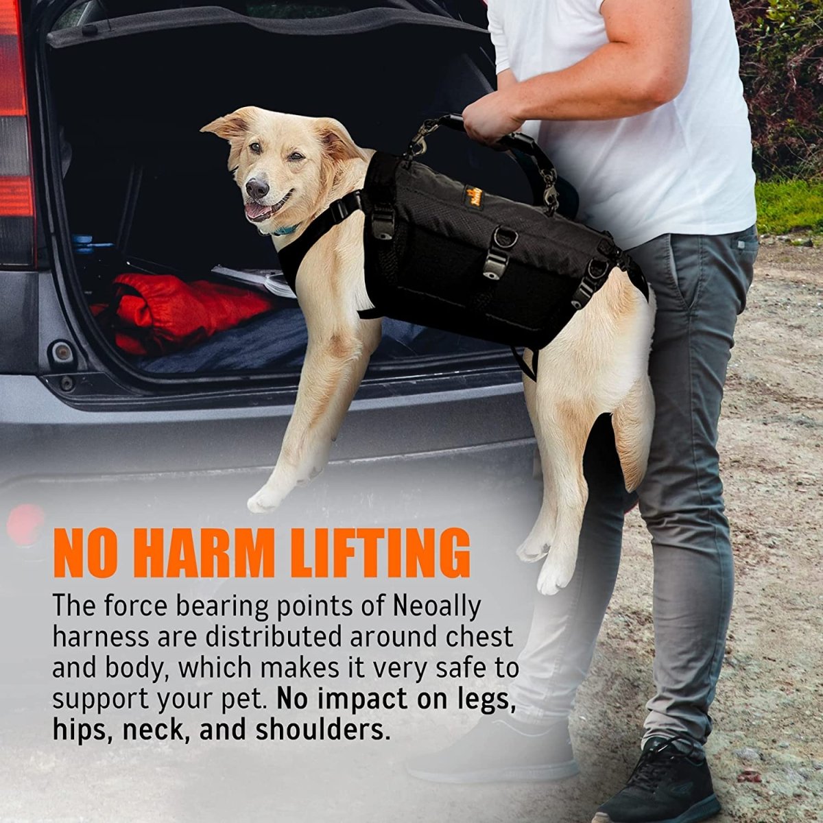 NeoAlly 5-in-1 Sturdy Dog Lift Harness Full Body Support Neoallypets