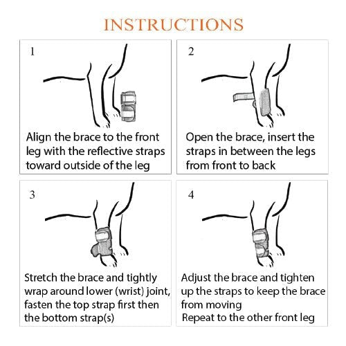 NeoAlly Dog Front Leg Braces: Enhance Safety with Reflective Straps (Pair) Neoallypets