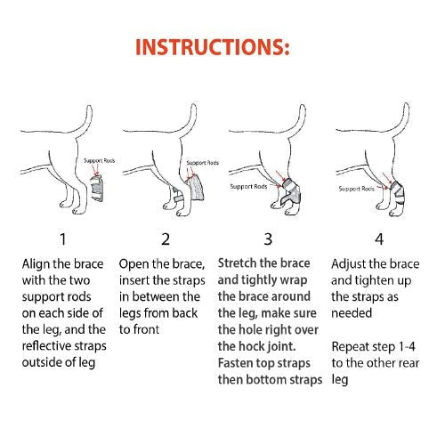 NeoAlly Rear Leg Hock Brace - Metal Spring Strips for Small Dogs [Short Version] (Pair) Neoallypets