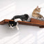 The Cat Nest Bed English Chestnut Bamboo Gray Plush 34" Escape Hatch Cat shelves/bed Catastrophic Creations