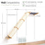 Slanted Cat Scratcher for Wall Natural Bamboo 3-Tier Double Charcoal Gray Canvas Cat Scratcher Catastrophic Creations