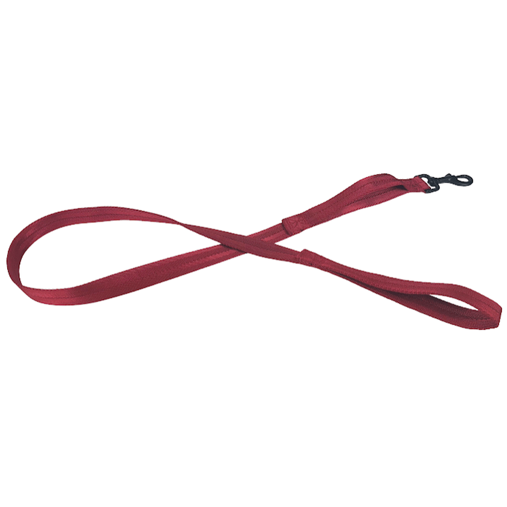 Nylon Flat Leash + Built-in Traffic Handle Red 1" Dog Collars Dogline