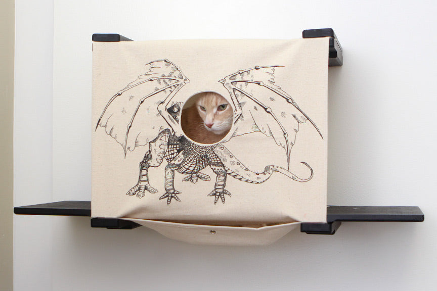 Cat Cubby for Wall - Covered Cat Bed Catastrophic Creations