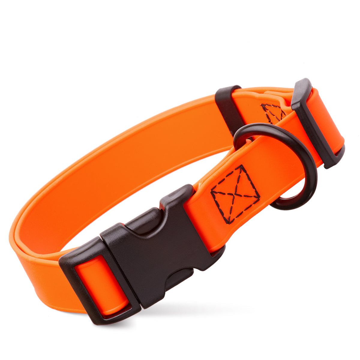 Dogline Biothane Waterproof Dog Collar with Quick Release Buckle Hunter Orange Dog Collars Dogline
