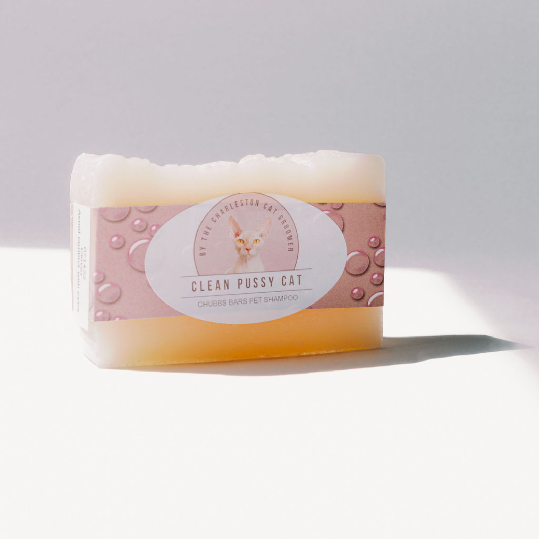 Clean Pussy Cat shampoo bar Aloe & Green Clover The Charleston Cat Groomer