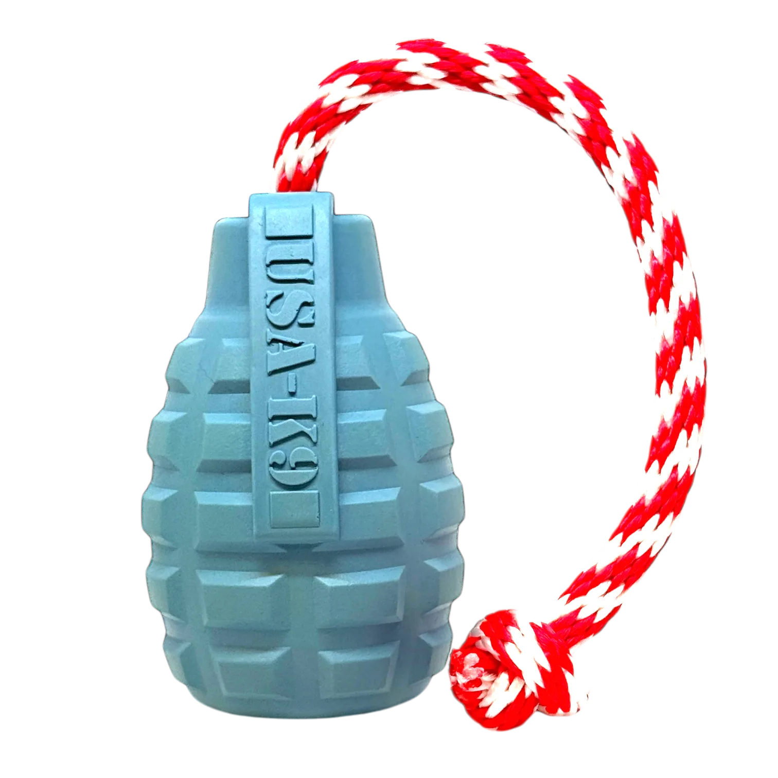 USA-K9 Grenade Shaped Rubber Dog Toy - Chew, Treat Dispenser & Tug Toy | USA Rubber Dog Toys SodaPup/True Dogs, LLC