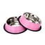 Country Living Set of 2 Ribbed Non-Slip Pet Bowls – Carnation Pink Ribbed Bowls American Pet Supplies