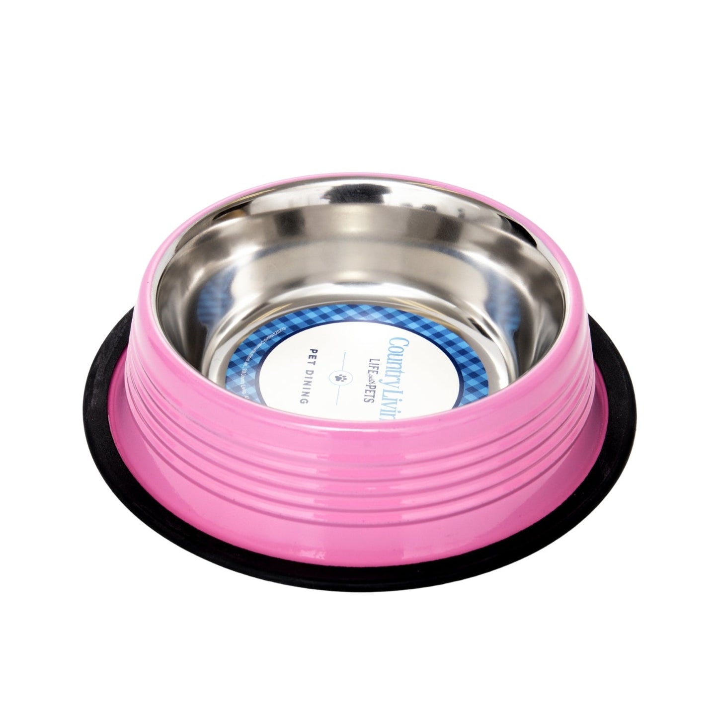 Country Living Set of 2 Ribbed Non-Slip Pet Bowls – Carnation Pink Ribbed Bowls American Pet Supplies
