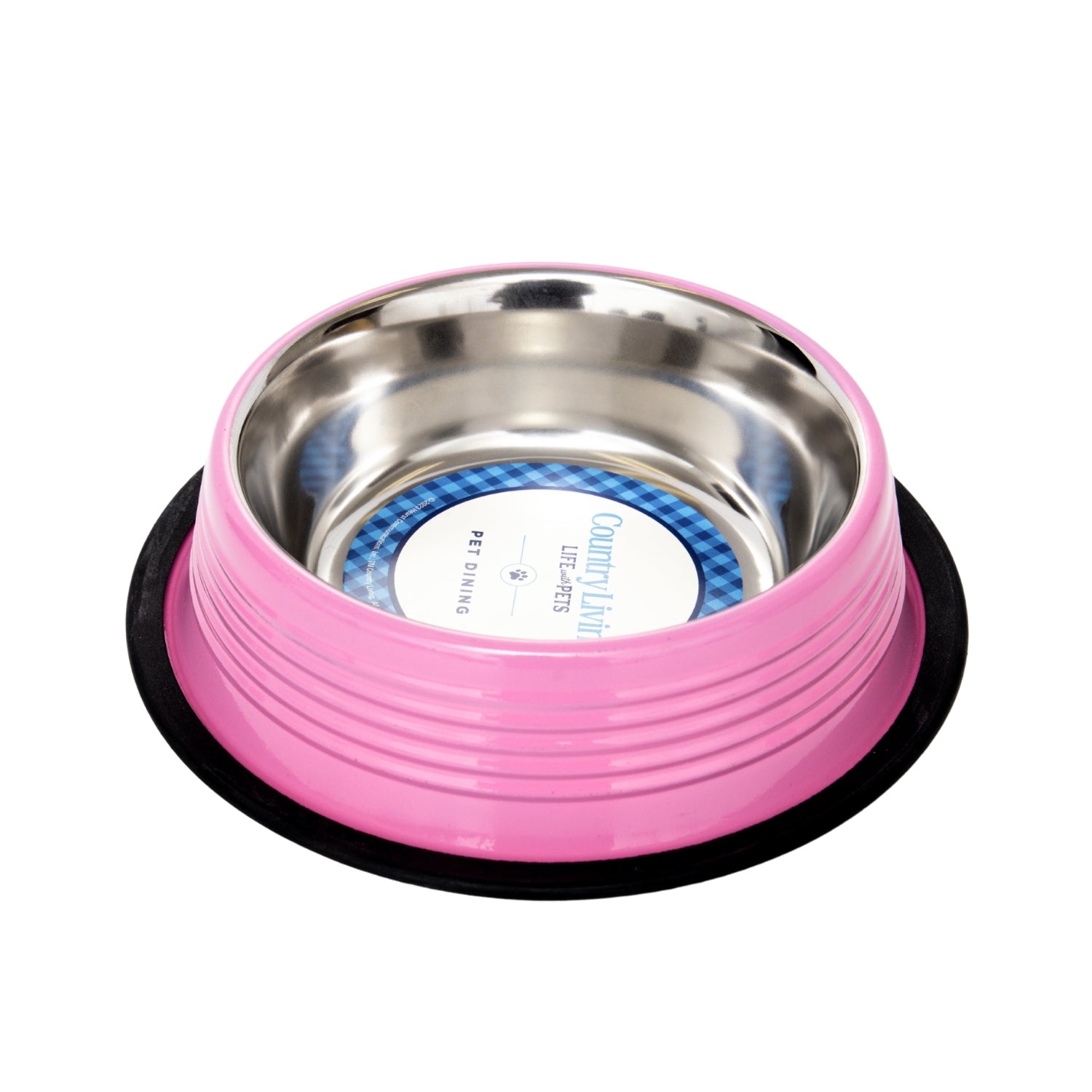 Country Living Set of 2 Ribbed Non-Slip Pet Bowls – Carnation Pink Ribbed Bowls American Pet Supplies