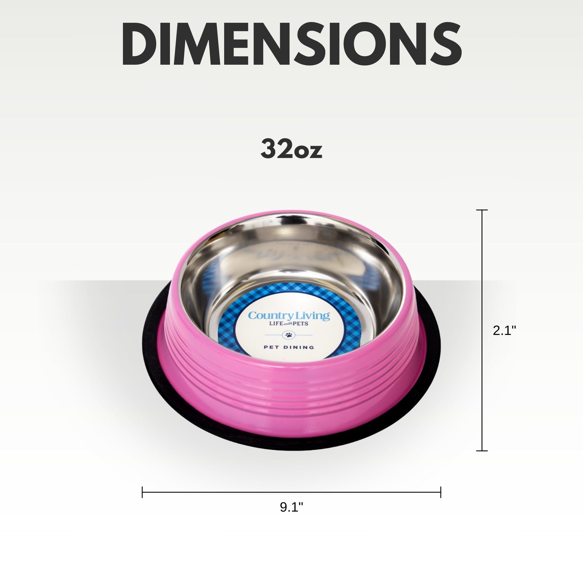 Country Living Set of 2 Ribbed Non-Slip Pet Bowls – Carnation Pink Ribbed Bowls American Pet Supplies