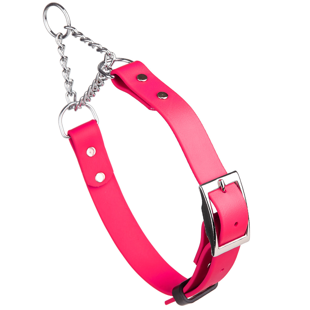 Biothane Adjustable Martingale Collar with Metal Buckle Passionfruit Pink Dog Collars Dogline