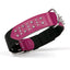 Leather + Nylon Spiked Dog Collar Pink Dog Collars Dogline