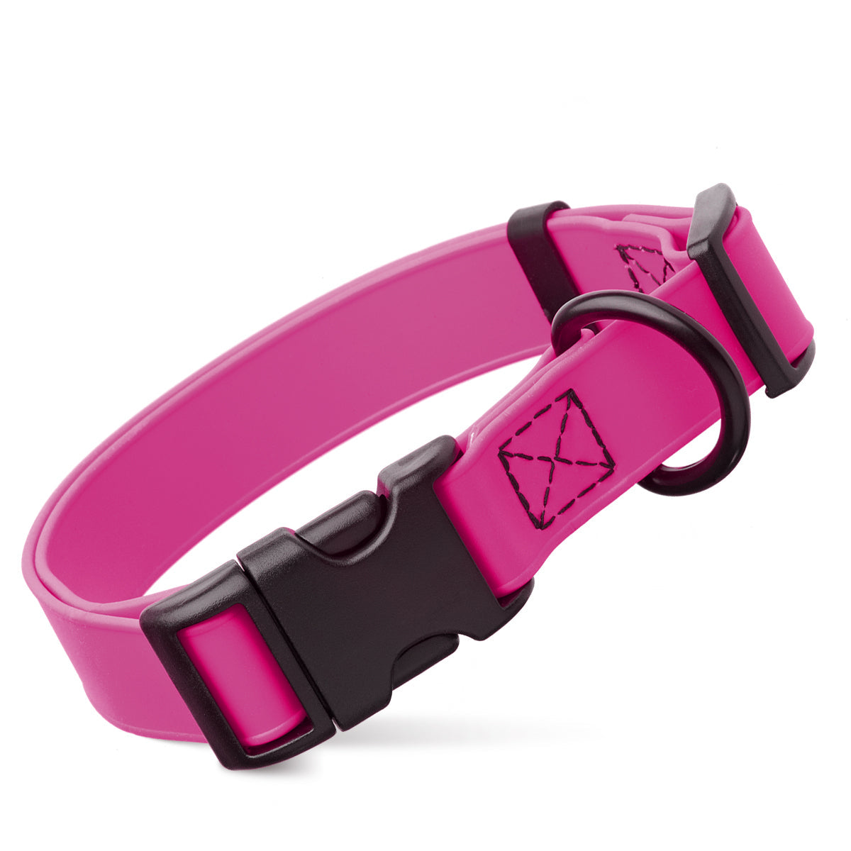 Dogline Biothane Waterproof Dog Collar with Quick Release Buckle Passionfruit Pink Dog Collars Dogline